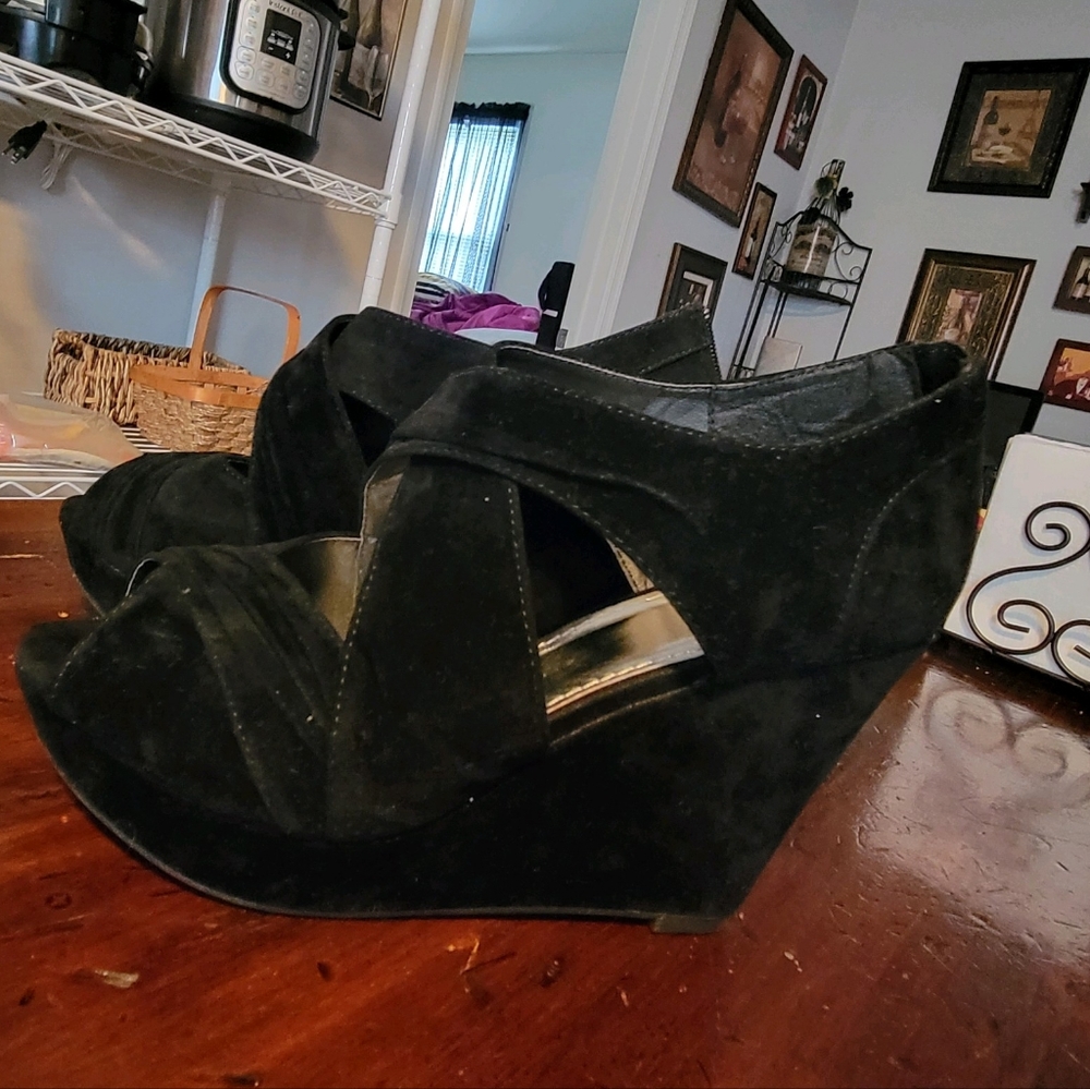 Summer Wedges, 2 Pairs (one brown, one black)